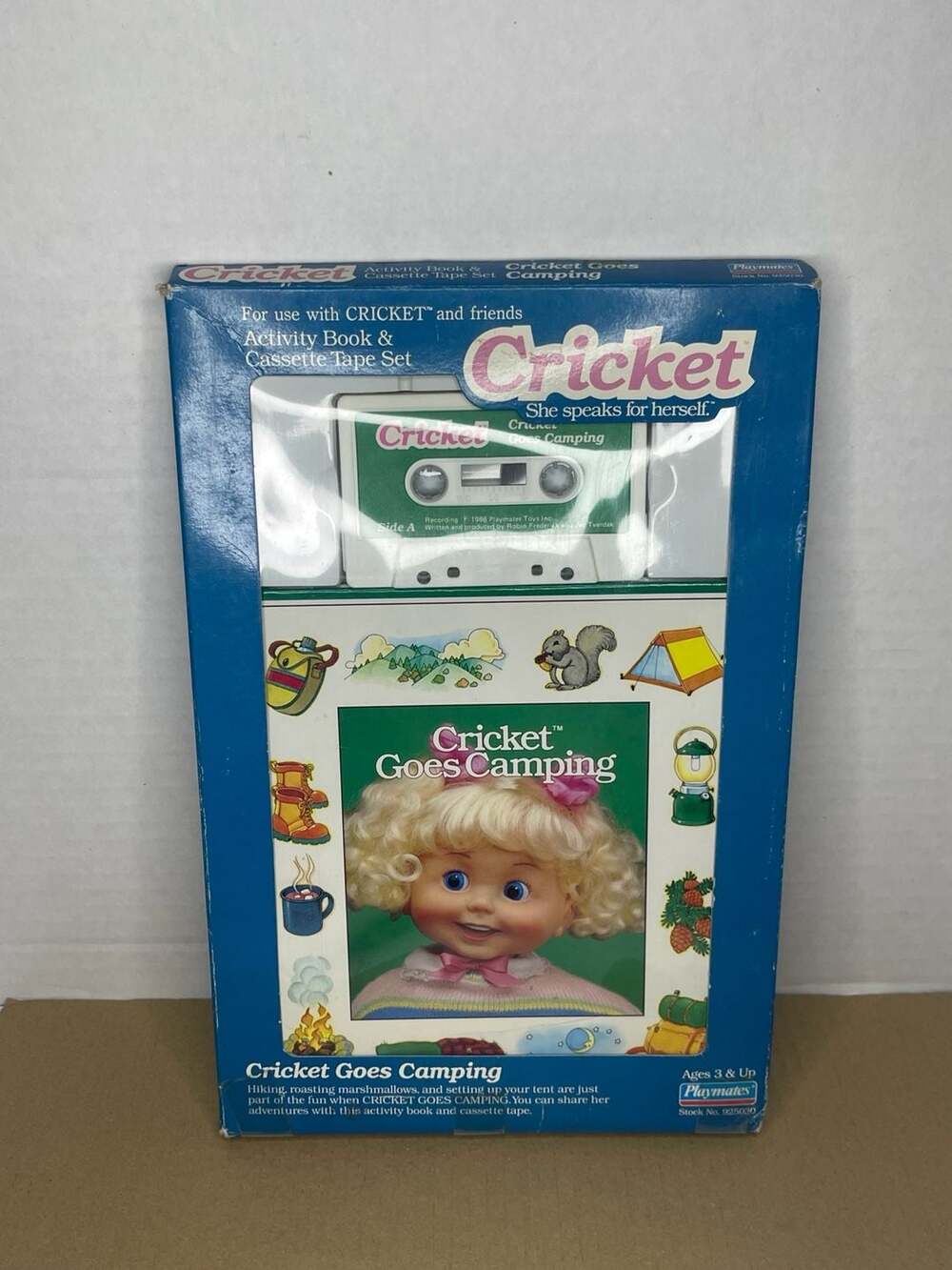 Vintage 1986 Playmates Cricket Goes Camping Activity Book & Cassette Tape Set